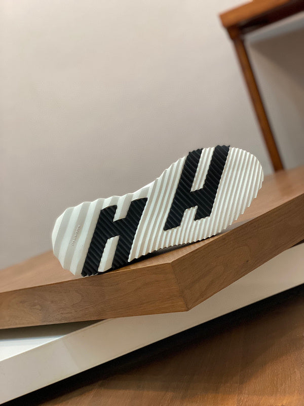 Hermès Black Slide Sandals - Back View