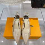 Louis Vuitton Black Block Heel Pumps - Heel Detail View
