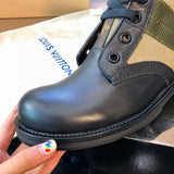 Close-up of Louis Vuitton shoes craftsmanship