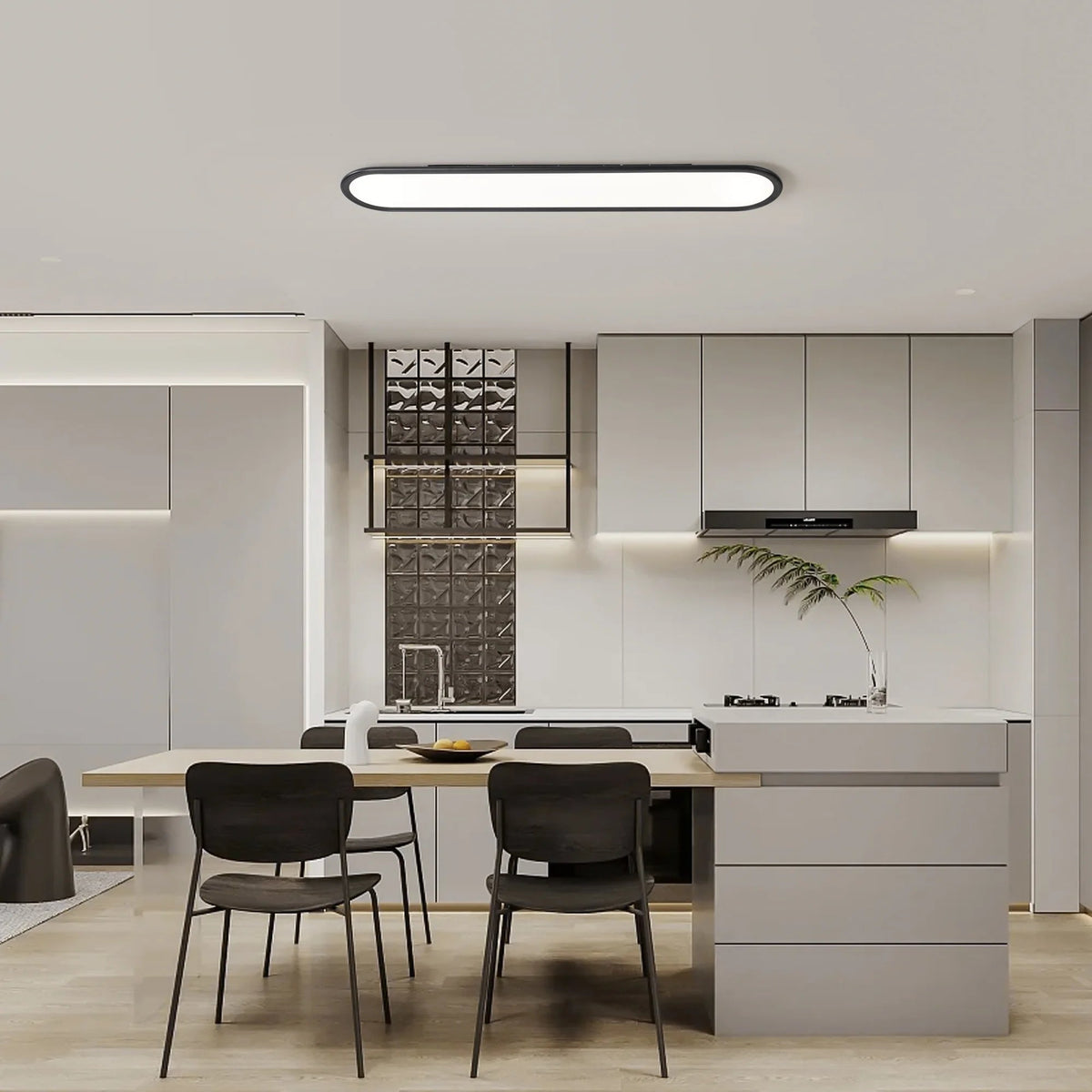 Modern Linear Ceiling Lights,48W Dimmable LED Ceiling Lamp