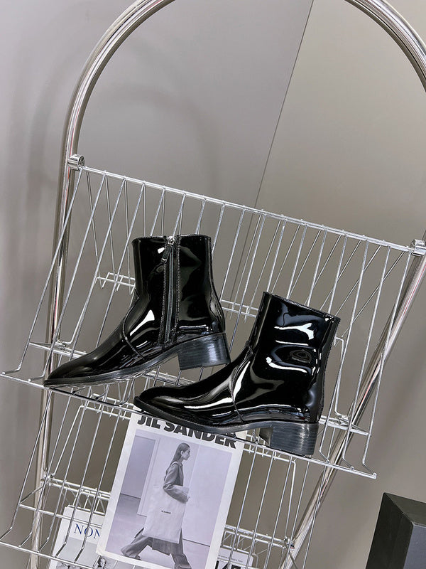 Close-up of Saint Laurent shoes craftsmanship