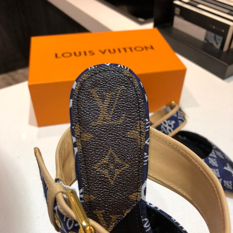 Louis Vuitton Tan Ankle Strap Heels - Lifestyle Styling Shot