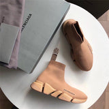 Balenciaga Beige Chelsea Boots - Side Profile View