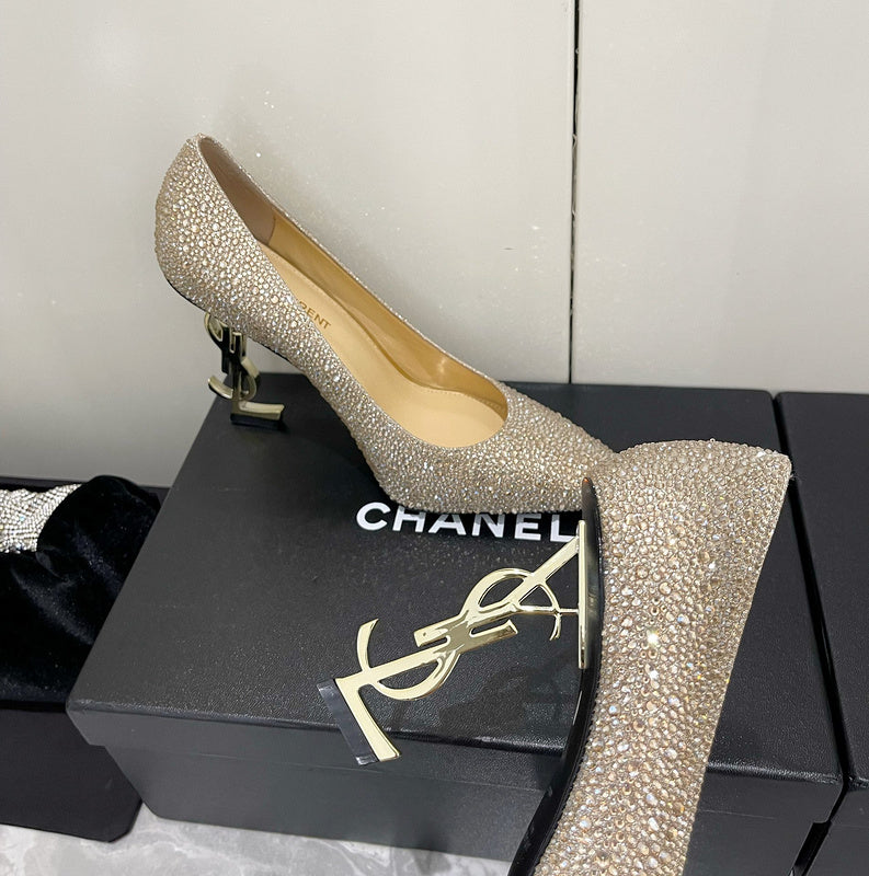 Saint Laurent luxury shoes detail shot
