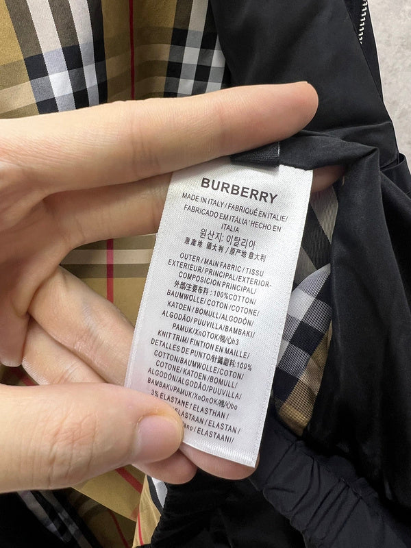 Close-up of Burberry designer clothing craftsmanship