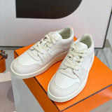 Hermès Grey Loafer Flats - Angled View