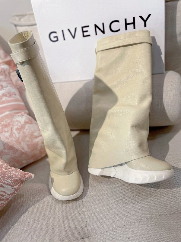 Givenchy Black Platform Heels - Angled View