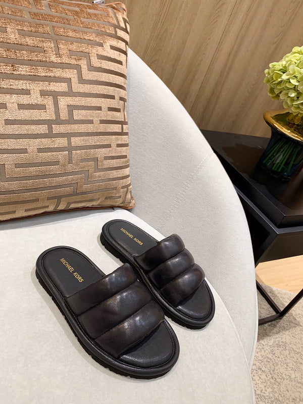Balenciaga Nude Block Heel Sandals - Angled View