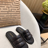 Balenciaga Nude Block Heel Sandals - Angled View