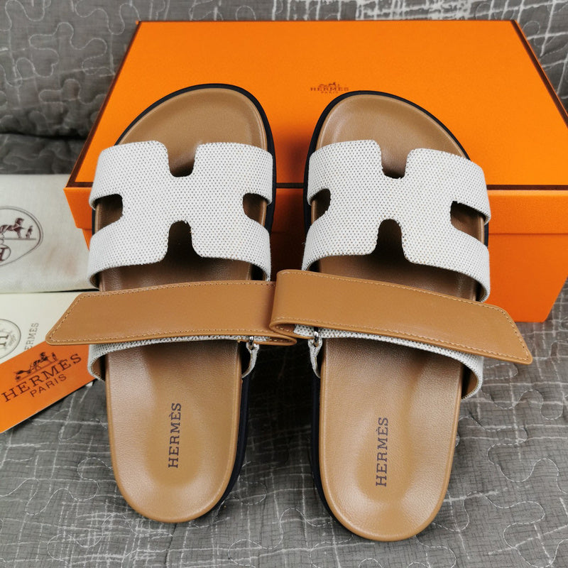 Hermès Burgundy Crisscross Strap Sandals - Sole Detail View