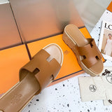 Hermès Camel Platform Sandals - Close-Up Texture View