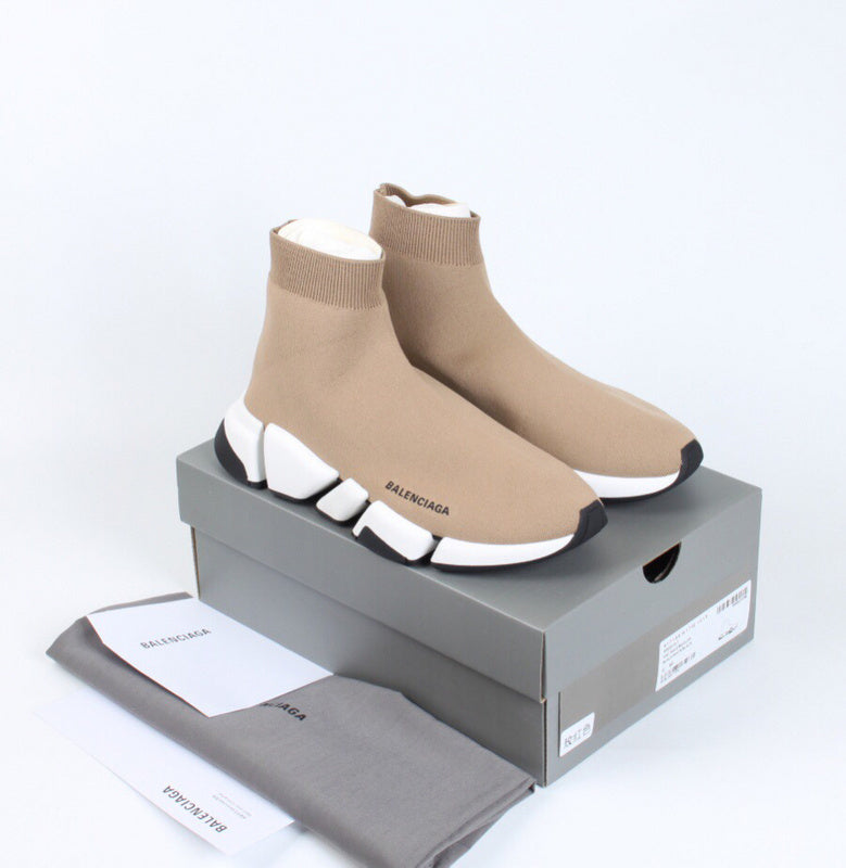 Balenciaga Red Block Heel Pumps - Side Profile View