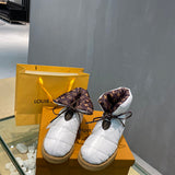 Louis Vuitton White Low-Top Sneakers - Toe Detail View