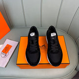 Hermès Camel Block Heel Pumps - Toe Detail View