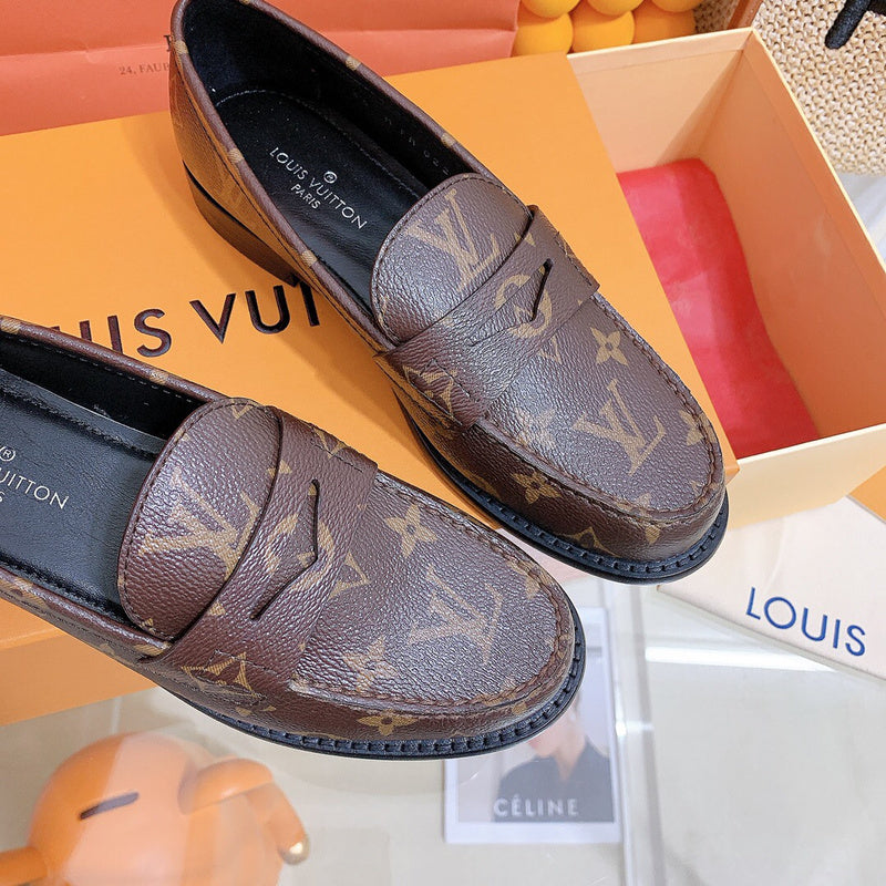 Louis Vuitton Beige Loafer Flats - Detail Shot of Craftsmanship