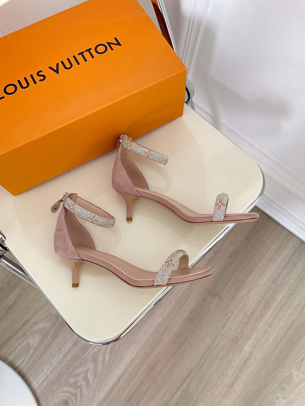 Louis Vuitton Burgundy Ankle Boots - Angled View