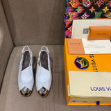 Louis Vuitton Beige Platform Heels - Lifestyle Styling Shot