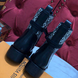Louis Vuitton Beige Chelsea Boots - Side Profile View