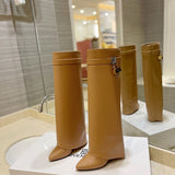 Givenchy Chocolate Brown Combat Boots - Toe Detail View