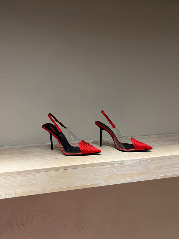 Close-up of Saint Laurent shoes craftsmanship