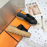 Hermès Tan Flat Thong Sandals - Sole Detail View