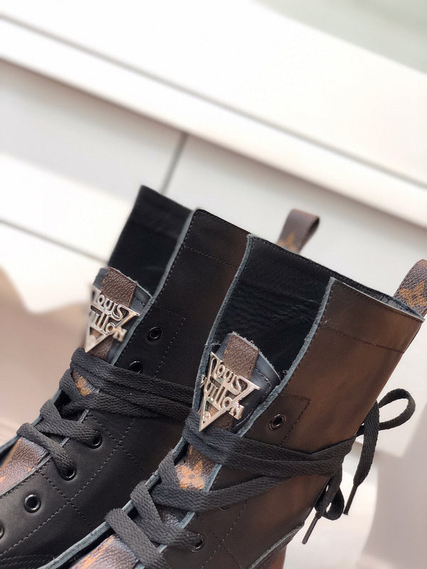 Close-up of Louis Vuitton shoes craftsmanship