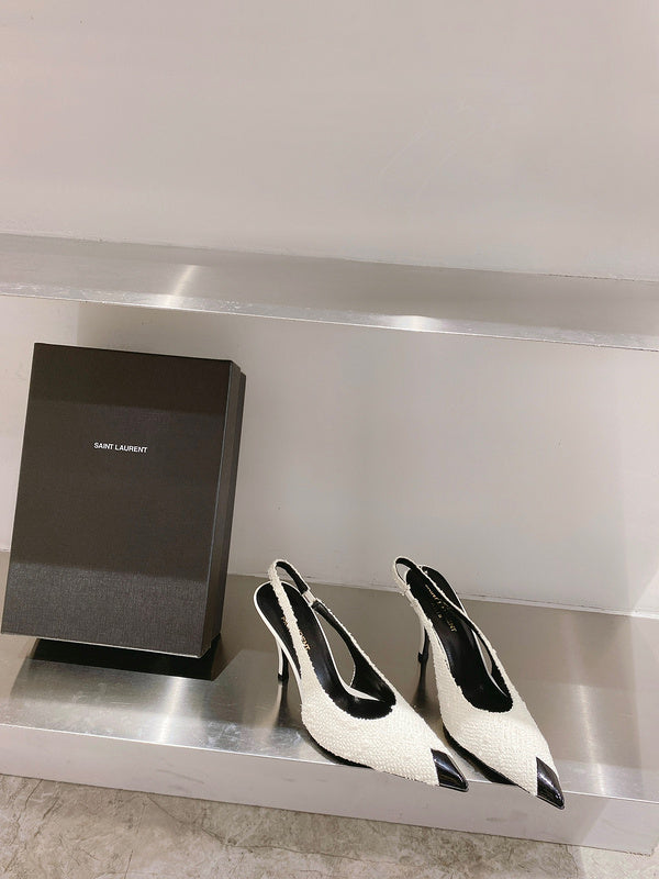 Close-up of Saint Laurent shoes craftsmanship