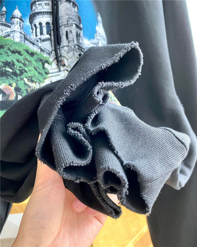 Close-up of Balenciaga designer clothing craftsmanship