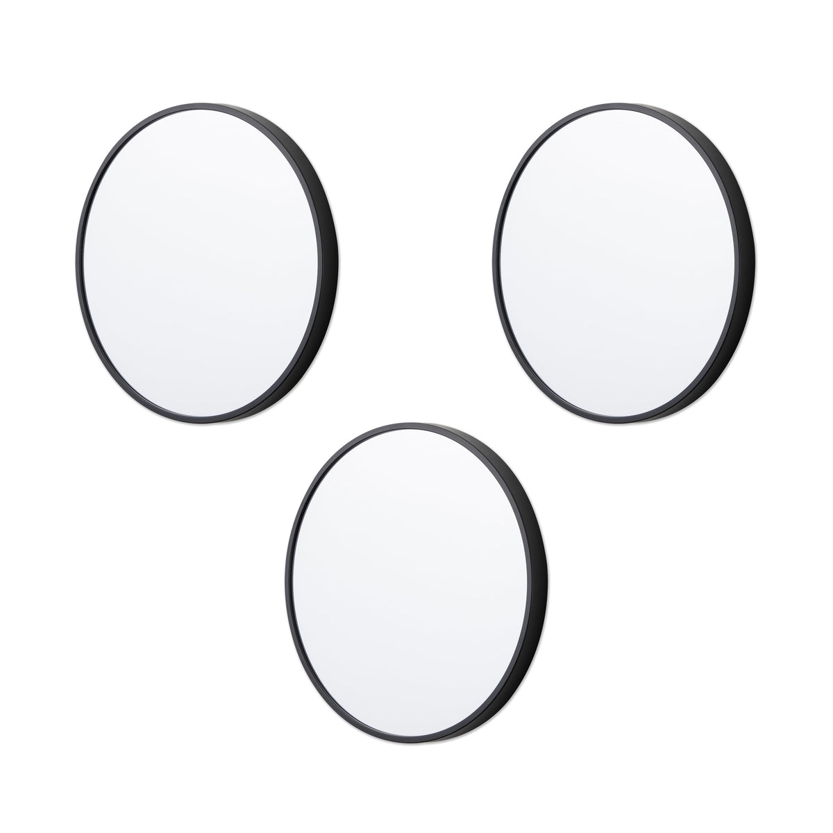 (4 Pack) X Black round Small Decorative Wall Mirror