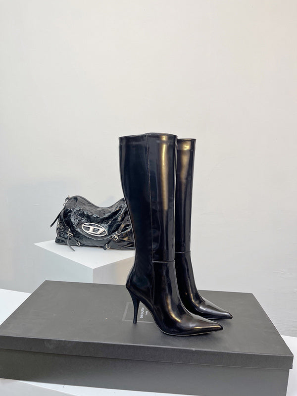 Close-up of Saint Laurent shoes craftsmanship