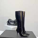 Close-up of Saint Laurent shoes craftsmanship