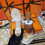 Hermes sandals Style 006 - logo and branding close-up