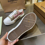 Burberry White Low-Top Sneakers - Close-Up Texture View