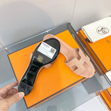 Hermès Camel Slide Sandals - Back View