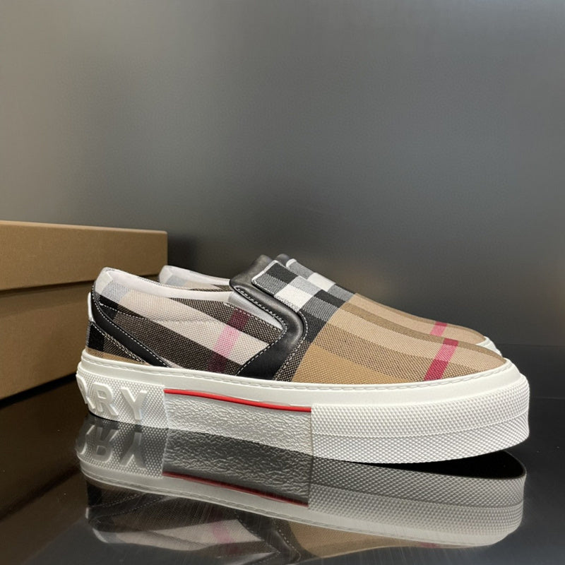 Burberry Grey Low-Top Sneakers - Front View