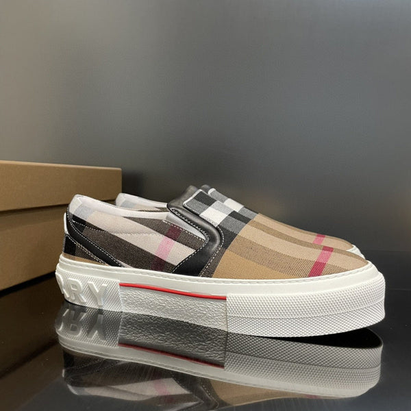 Burberry Grey Low-Top Sneakers - Front View
