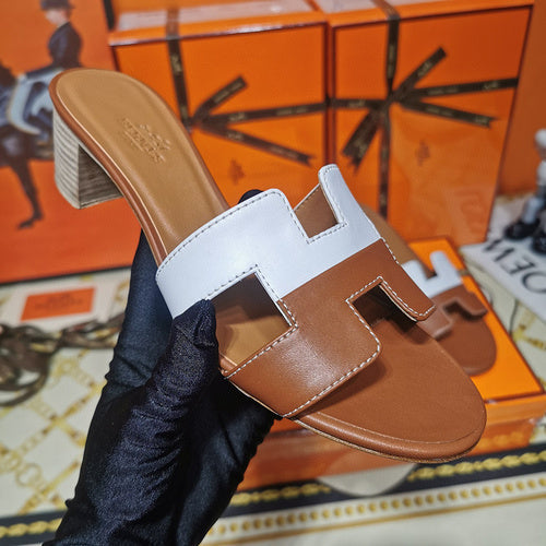Hermès Camel Crisscross Strap Sandals - Full Silhouette View
