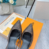 Louis Vuitton Camel Bow-Detail Flats - Full Silhouette View