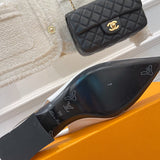Louis Vuitton Black Block Heel Pumps - Front View