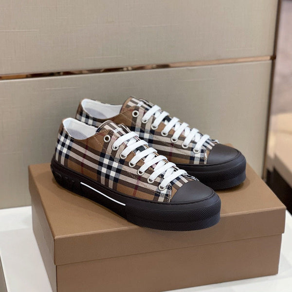 Burberry Camel Chunky Platform Sneakers - Front View