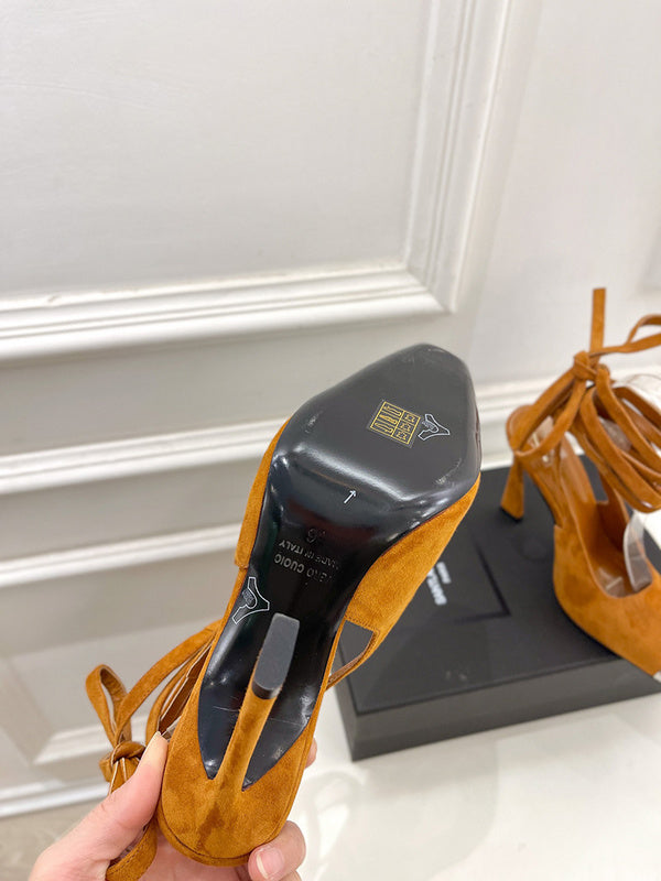 Close-up of Saint Laurent shoes craftsmanship
