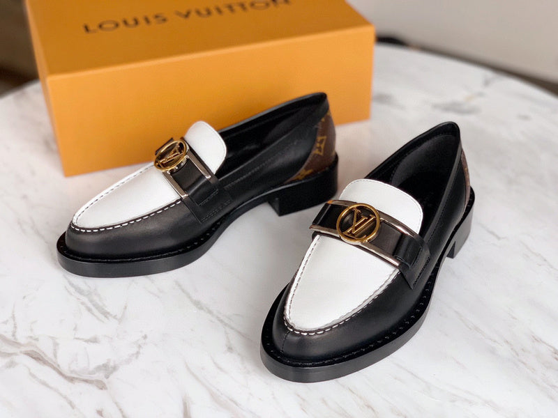 Close-up of Louis Vuitton shoes craftsmanship
