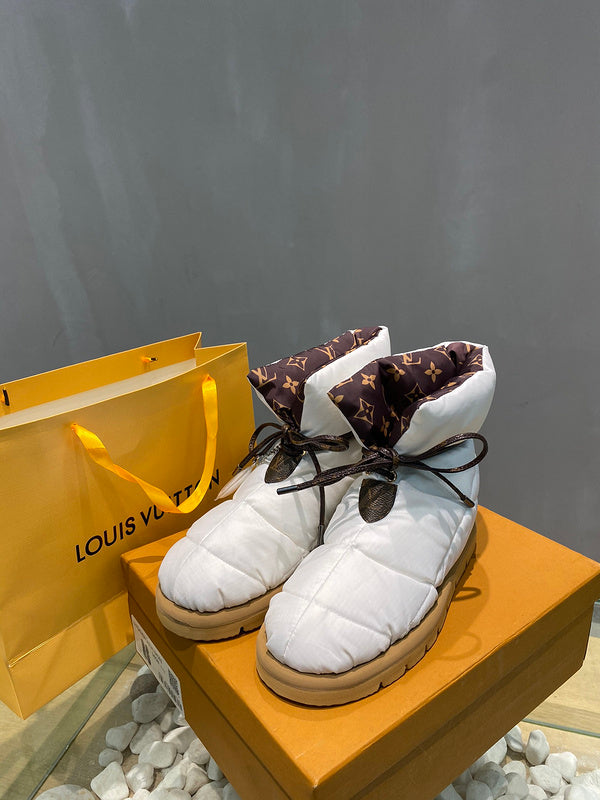 Louis Vuitton White Low-Top Sneakers - Side Profile View