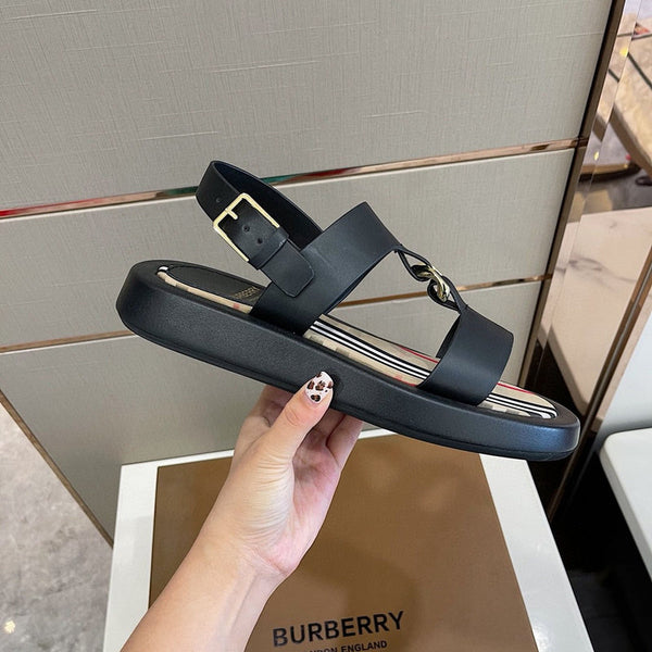 Burberry Grey Bow-Detail Flats - Sole Detail View