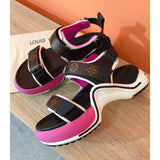 Louis Vuitton Red Slip-On Sneakers - Close-Up Texture View
