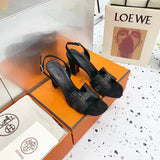 Hermes sandals Style 142 - front view, sleek modern silhouette