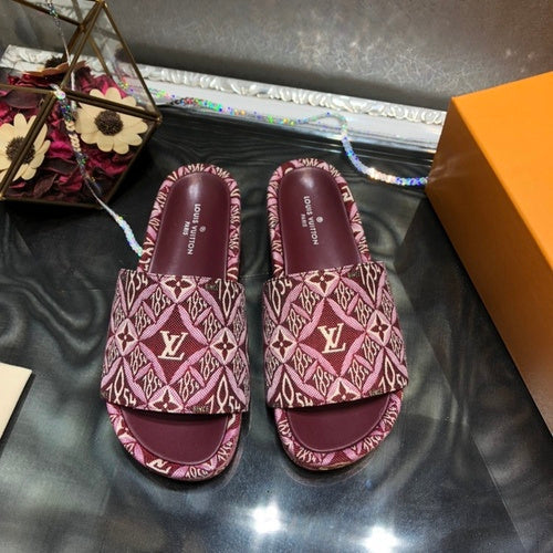 Louis Vuitton Burgundy Low-Top Sneakers - Full Silhouette View