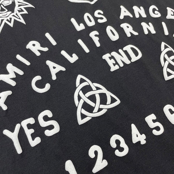 Close-up of Amiri t-shirt craftsmanship