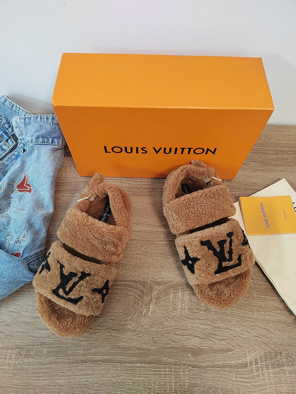 Louis Vuitton Nude Loafer Flats - Side Profile View
