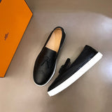 Hermès White Chunky Platform Sneakers - Angled View